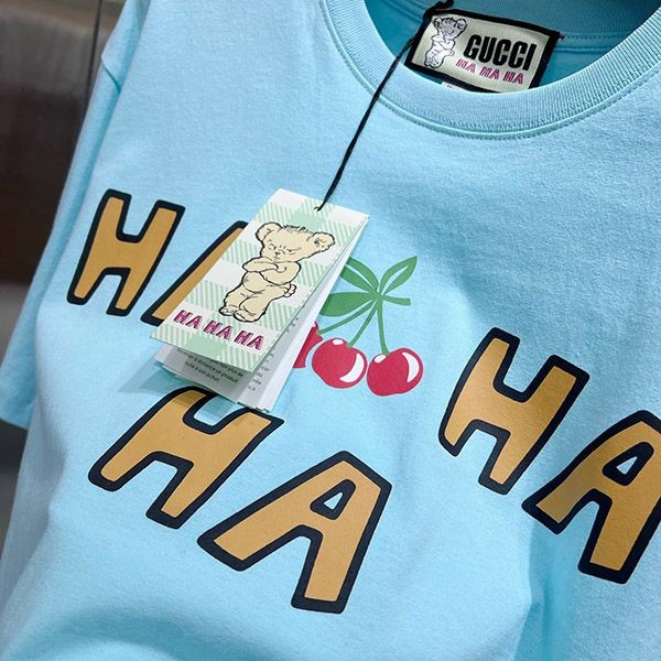 最安値挑戦 グッチ さくらんぼ コットン Tシャツ コピー gum32967
